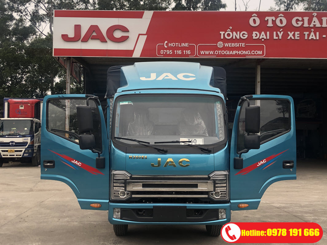 Ngoại thất xe tải JAC N350S E5 Pro thùng bạt cabin vuông