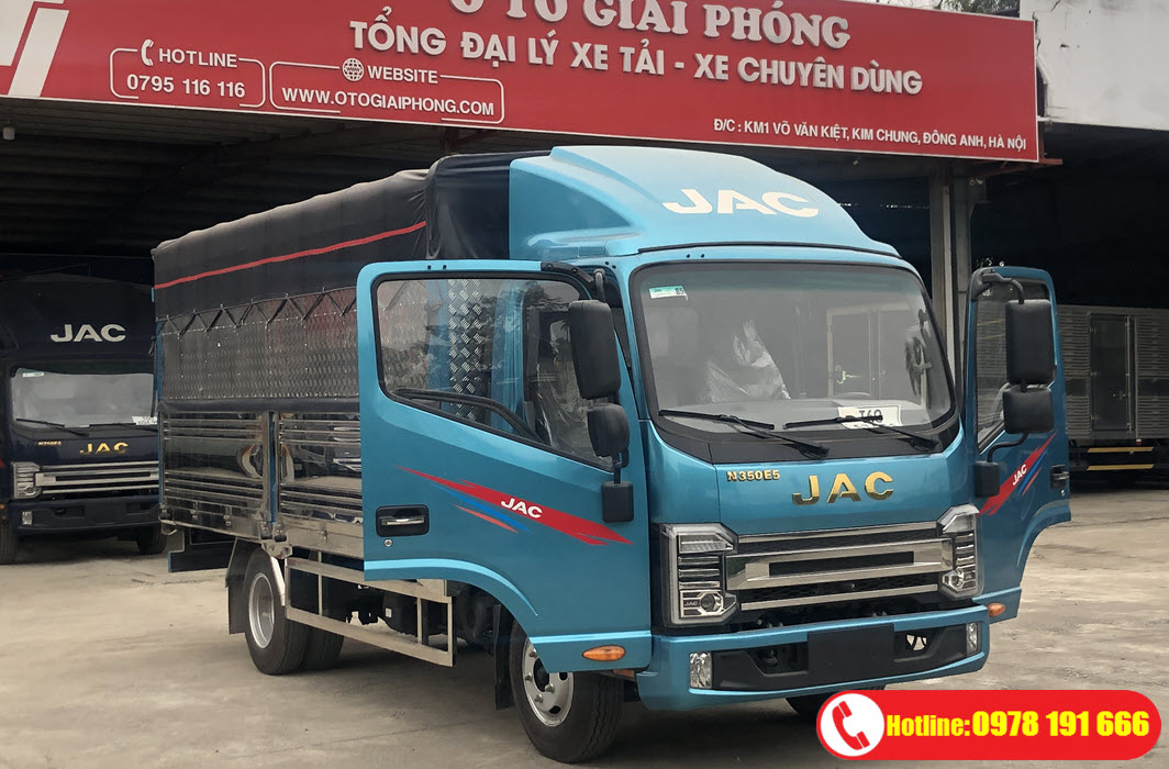 Xe tải JAC N350S Pro 3.5 tấn thùng bạt động cơ Cummins Euro 5